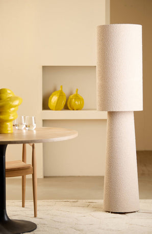 Floor lamp, Mikkel in bouclé, Cream