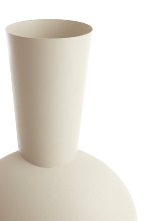 Oval vas i metall - Kavandu, creme 40cm