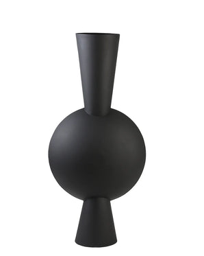 Oval vas i metall - Kavandu, mattsvart 60cm