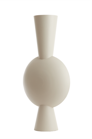 Oval vas i metall - Kavandu, creme 100cm