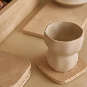 Glasunderlägg - travertine 4-pack