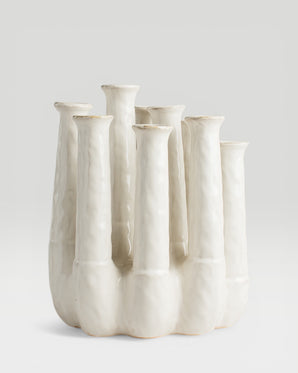 Coral design vase - Leanja, cream