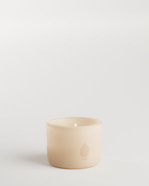 Ljuslykta i frostat glas med LED-ljus - vaniljvit 8x6cm