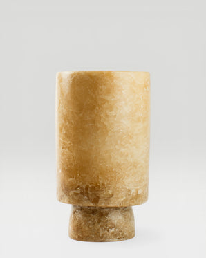 ALBA - ljuslykta i alabaster, brun, large