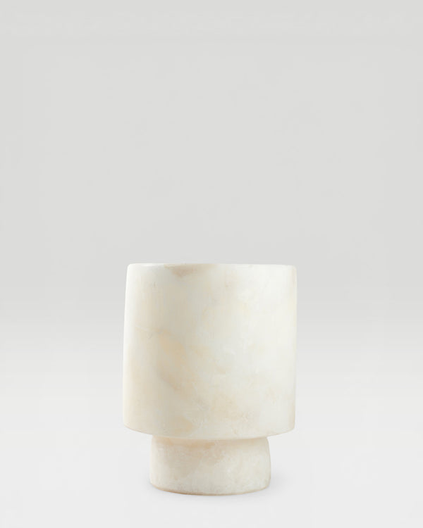 ALBA - ljuslykta i alabaster, vit, medium