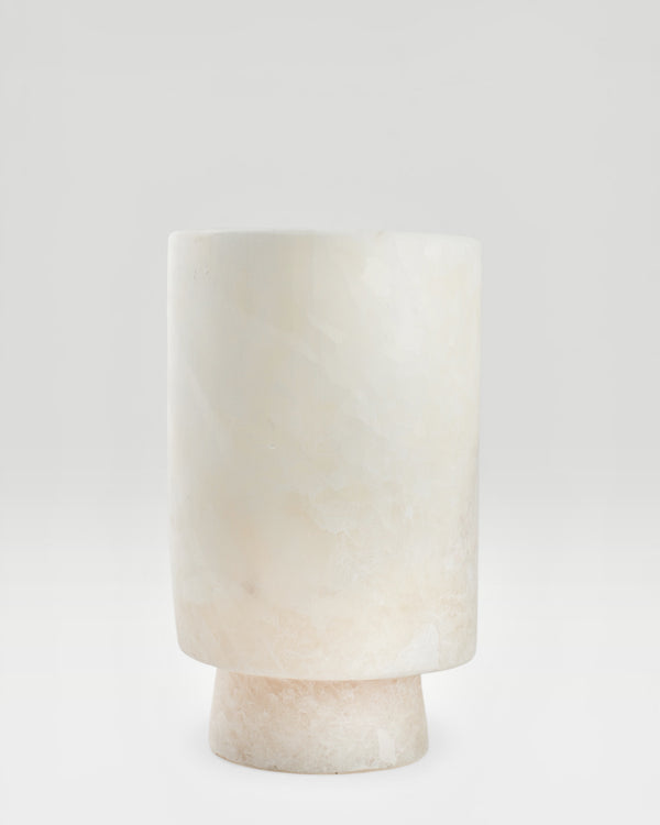 ALBA - ljuslykta i alabaster, vit, large