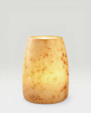 AURA- ljuslykta i alabaster, brun, large