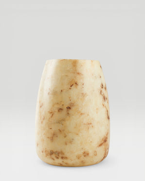 AURA- ljuslykta i alabaster, brun, large