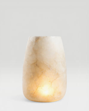 AURA- ljuslykta i alabaster, vit, large