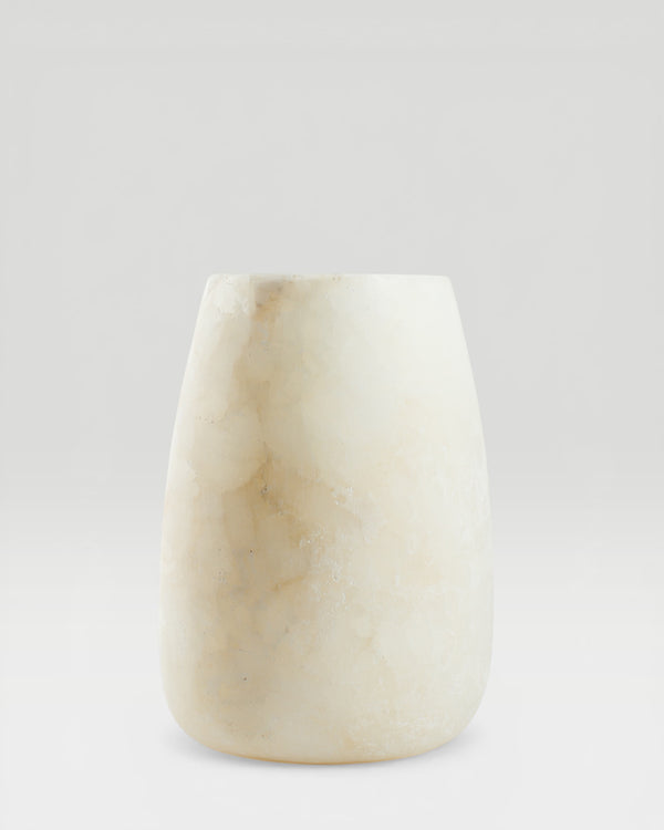 AURA- ljuslykta i alabaster, vit, large