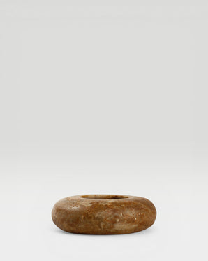 HALO- ljuslykta i alabaster, brun, small