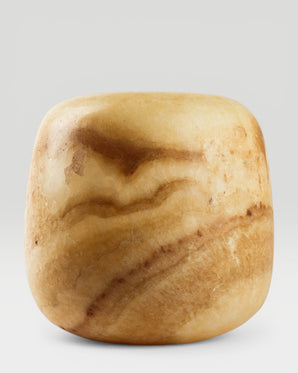 LUNA - ljuslykta i alabaster, brun, large