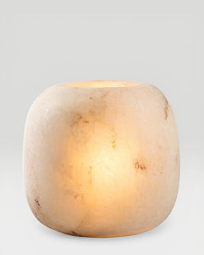 LUNA - ljuslykta i alabaster, vit, medium