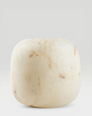 LUNA - ljuslykta i alabaster, vit, medium