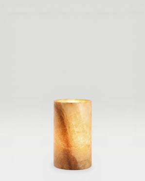 VELA - ljuslykta i alabaster, brun, small