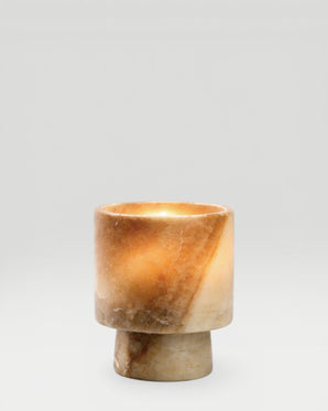 ALBA - ljuslykta i alabaster, brun, medium
