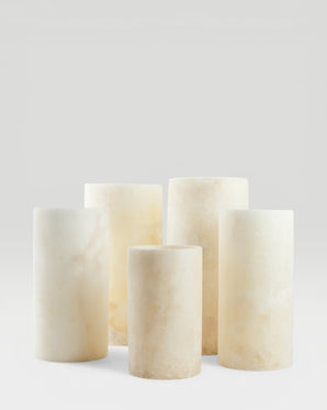 VELA - ljuslykta i alabaster, vit, small