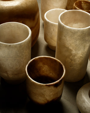 VELA - ljuslykta i alabaster, vit, large