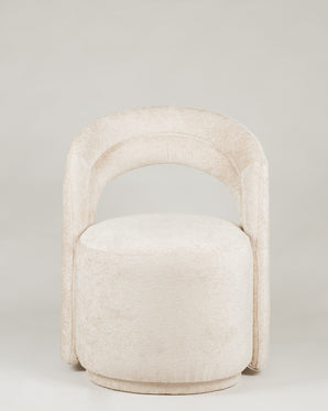 Fåtölj bågformad rygg - Accent, textil beige