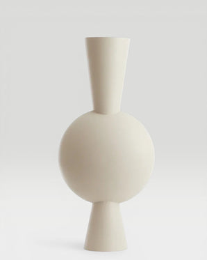 Oval metal vase - Kavandu, cream, 80cm