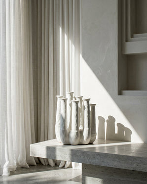 Coral design vase - Leanja, cream