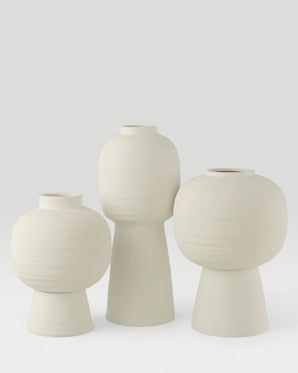Ceramic vase - Lantern, white, small