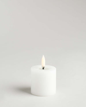 LED-blockljus med smält stearinlook - Smooth 5x4,5cm