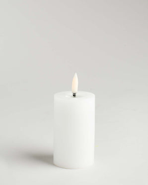 LED-blockljus med smält stearinlook - Smooth 5x7,5cm