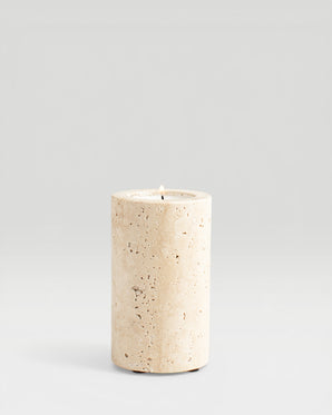Candle lantern travertine L
