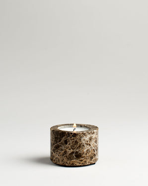 Ljuslykta i marmor - brun, small