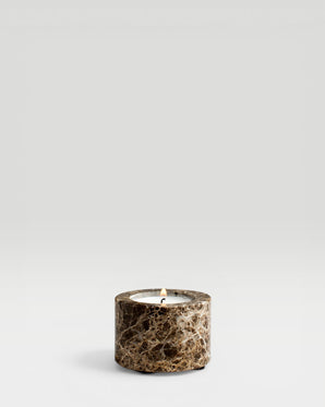 Candle lantern, marble, brown, small