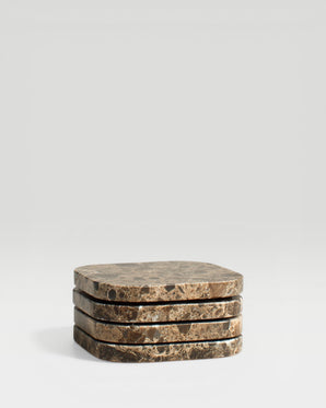Coasters brown marble 4-pack