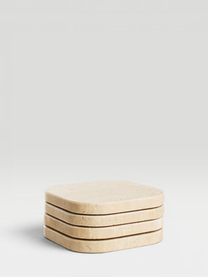 Sienna - glasunderlägg, travertine, 4-pack