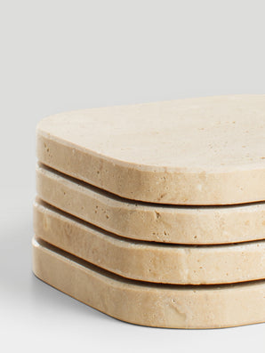 Sienna - glasunderlägg, travertine, 4-pack