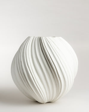Vas i stengods - Swirl, creme small