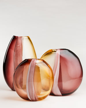 Glasvas - Arun, mahogny/gul small