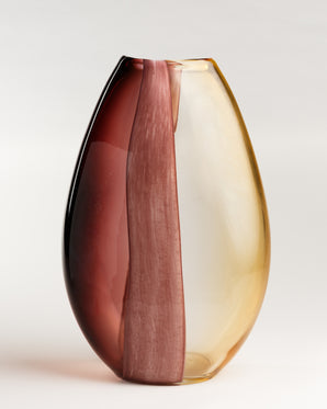 Glasvas - Arun, mahogny/gul large