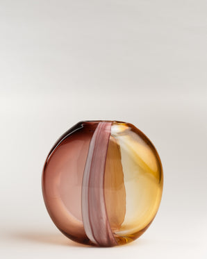 Glasvas - Arun, mahogny/gul small