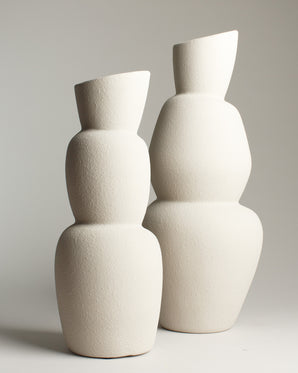 Keramikvas - Aram, creme 14x37cm